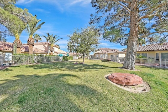 view of yard featuring fence