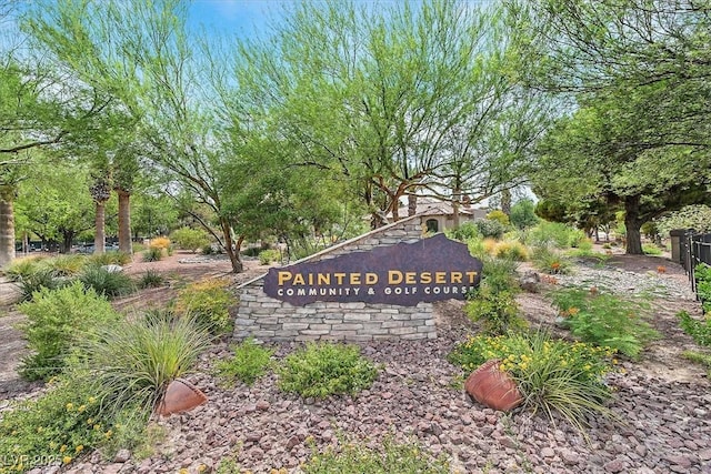 view of community sign