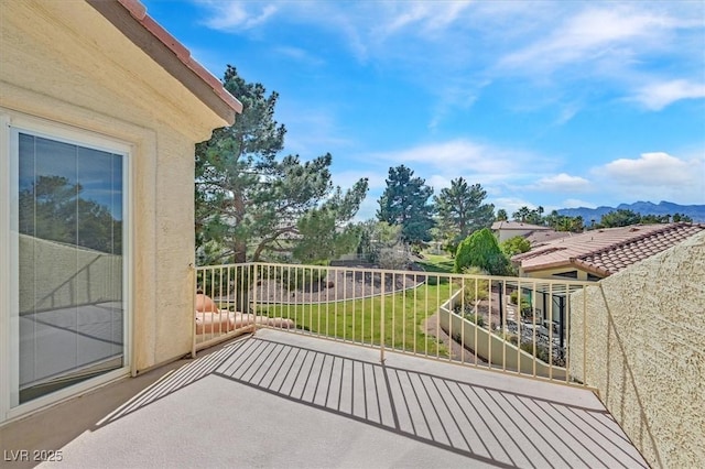 balcony with a mountain view