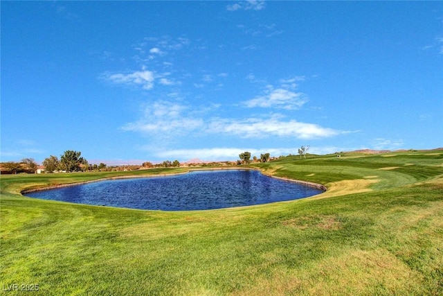 view of water feature with golf course view