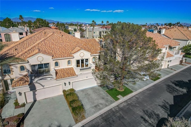 drone / aerial view with a residential view