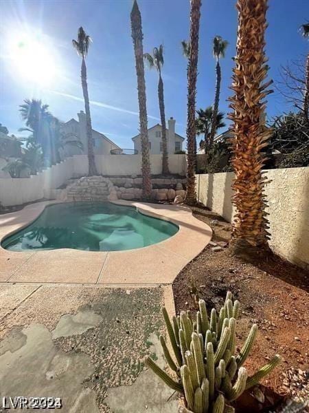 view of pool with a fenced in pool and a fenced backyard