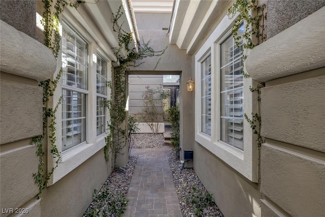 view of property exterior with stucco siding