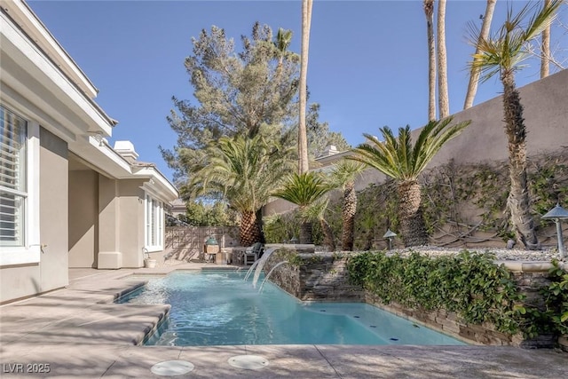 view of pool with a fenced in pool and a fenced backyard