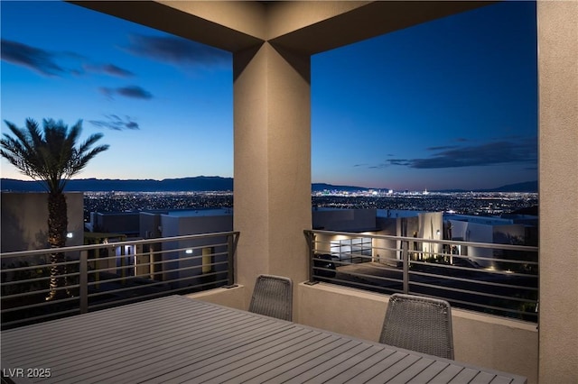 balcony with a mountain view