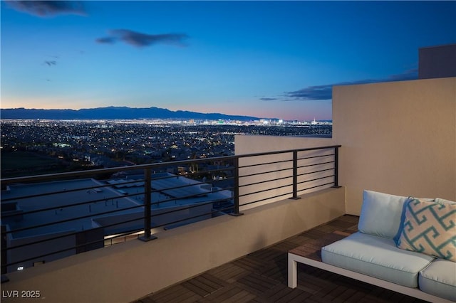 balcony with a mountain view