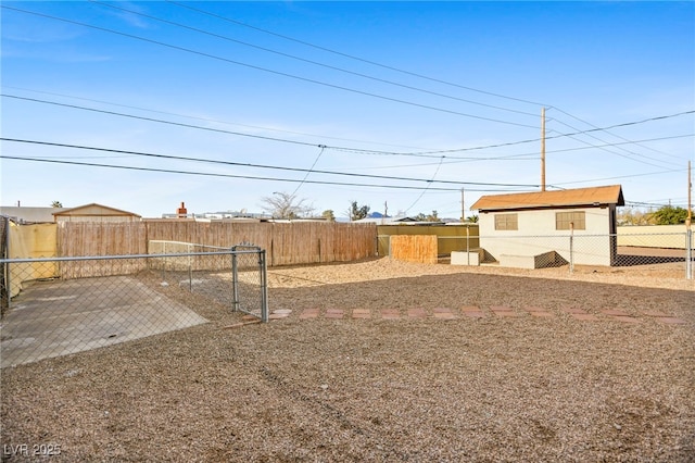 view of yard with a patio area and a fenced backyard