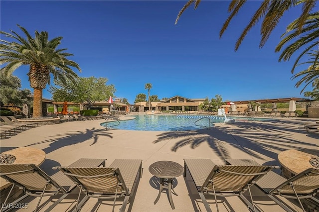 pool featuring a patio area