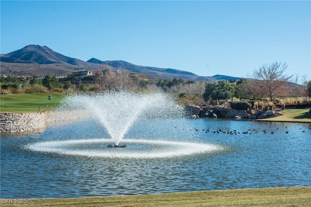 view of water feature with a mountain view