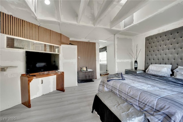 bedroom featuring light wood finished floors