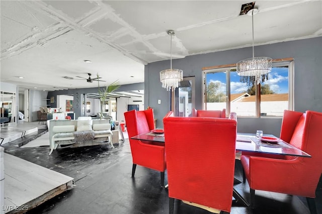 dining room featuring a chandelier