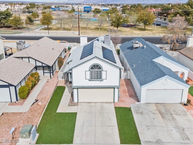 bird's eye view with a residential view