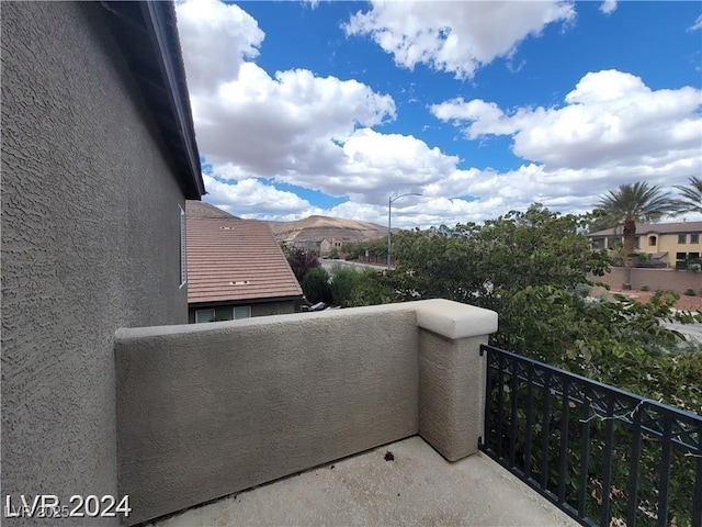 balcony with a mountain view