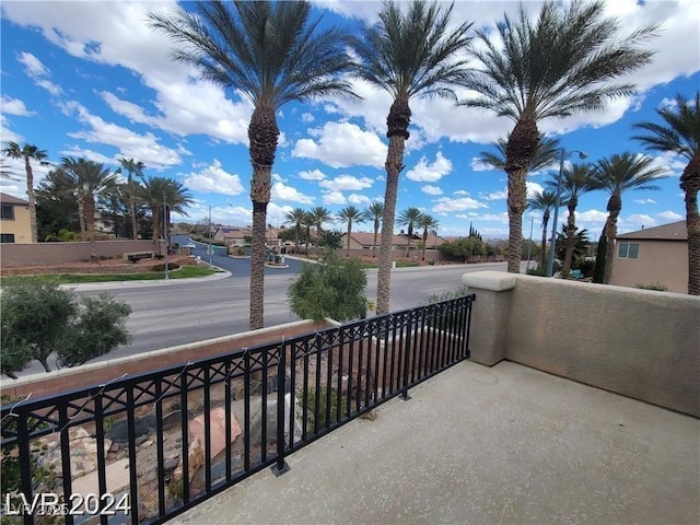 balcony with a residential view