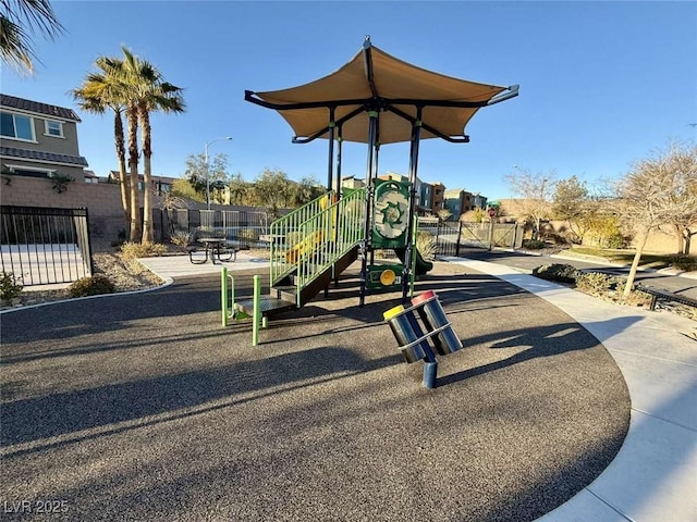 communal playground with fence