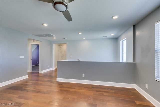 981 Soaring Moon Dr, Henderson, NV 89015 - empty room featuring ceiling fan, wood finished floors, recessed lighting, and baseboards