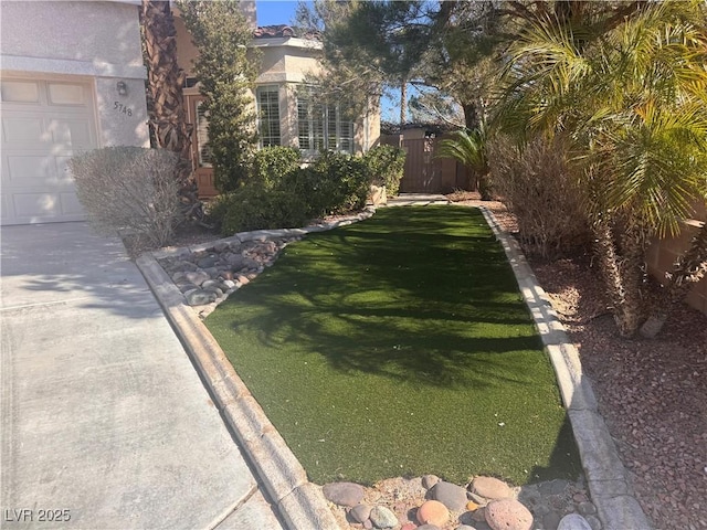 view of yard with fence