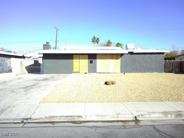 view of mid-century modern home