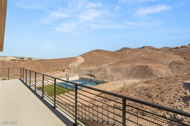 balcony with a mountain view