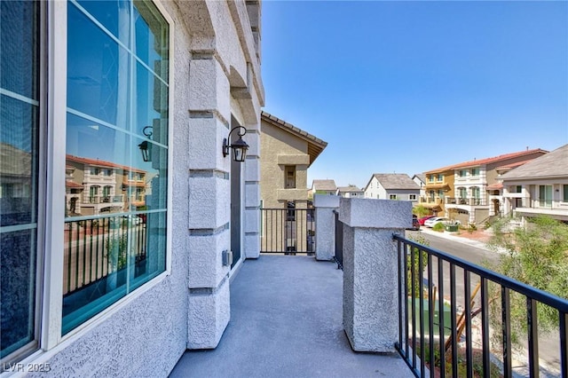 balcony with a residential view