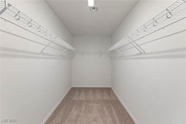 walk in closet with carpet floors and visible vents