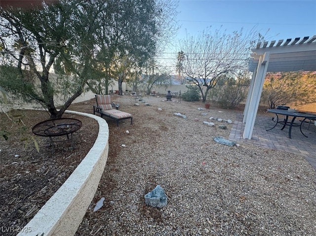 view of yard with a patio area