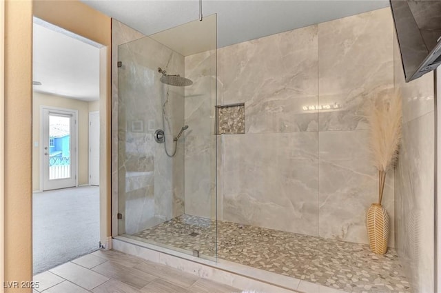 full bathroom featuring a walk in shower