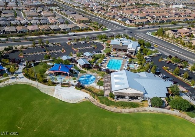 bird's eye view with a residential view