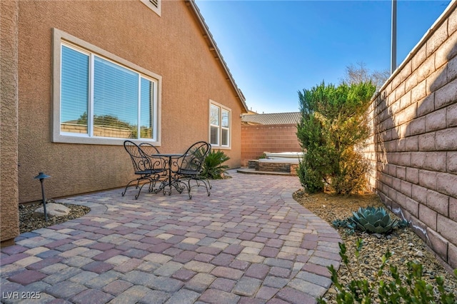 view of patio featuring a fenced backyard