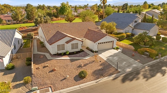 aerial view with a residential view