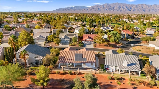 aerial view with a residential view and a mountain view