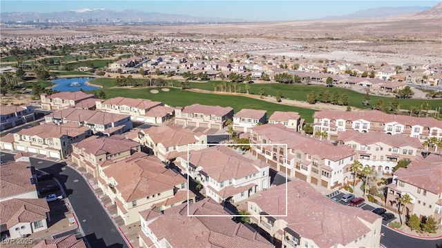 aerial view with a residential view and a mountain view