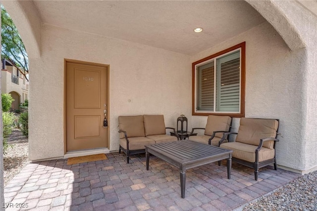 view of patio / terrace featuring an outdoor hangout area