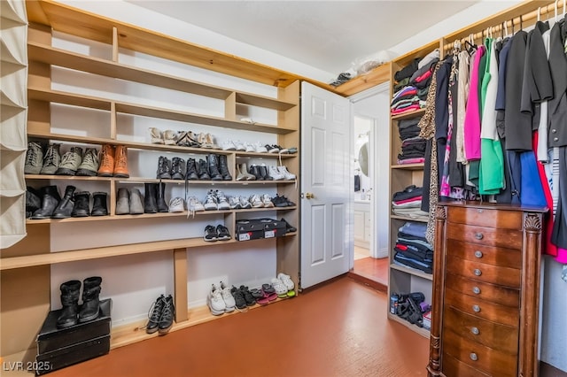 view of walk in closet