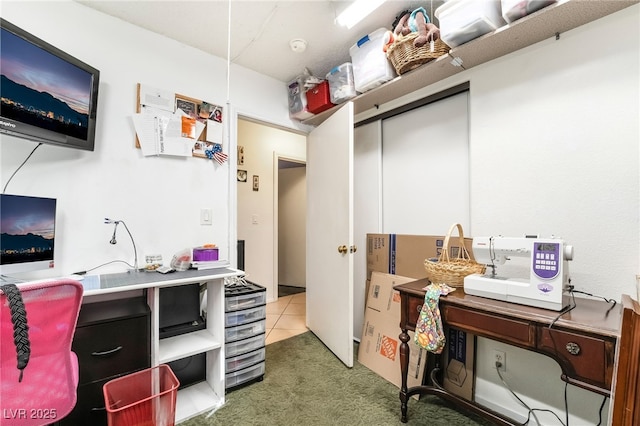 office area with carpet flooring