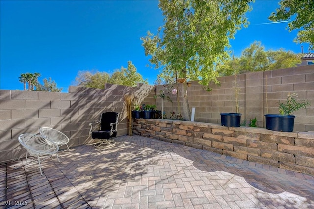 view of patio / terrace featuring a fenced backyard