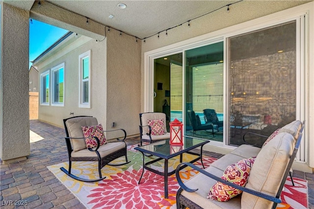 view of patio featuring an outdoor living space