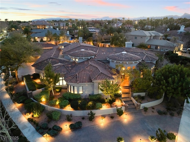 drone / aerial view with a residential view