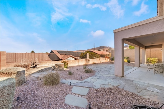 view of yard with a patio and a fenced backyard