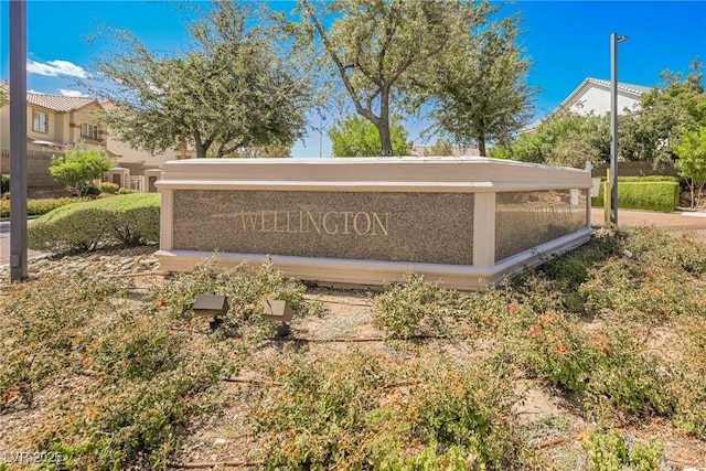 view of community sign