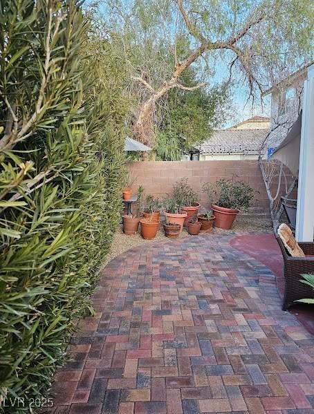 view of patio / terrace with fence