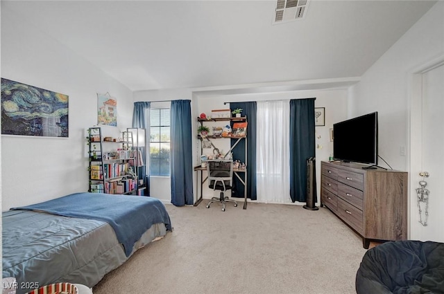 carpeted bedroom with visible vents