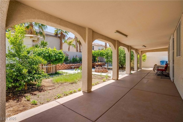 view of patio with a fenced backyard