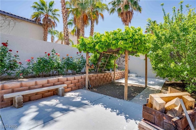 view of patio with a fenced backyard