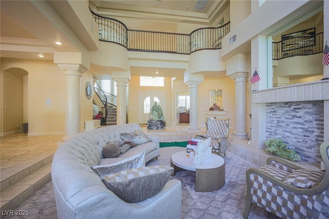 lobby featuring visible vents and stairway