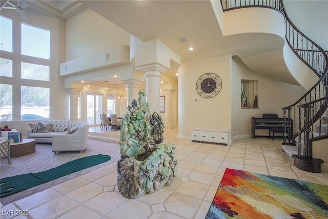 lobby with stairway and visible vents