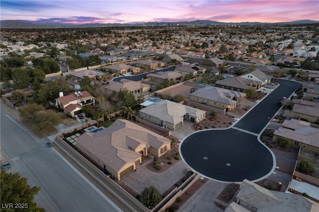 aerial view with a residential view