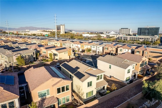 aerial view with a residential view and a mountain view