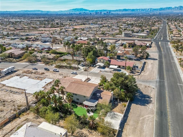 aerial view with a residential view and a mountain view