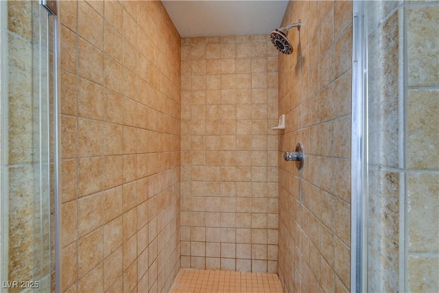 bathroom featuring a stall shower